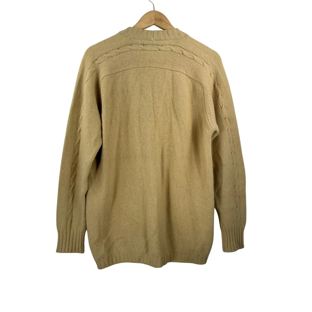 VTG Damon Cardigan sz M Wool Angora Blend Cable Knit Made in Italy preppy